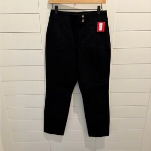 SPANX Ponte Tab Front Black Straight Ankle Pants